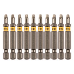 Бита TX 15х50, сталь S2, шестигранный профиль, 10 шт. Е 6,3 Denzel 11668