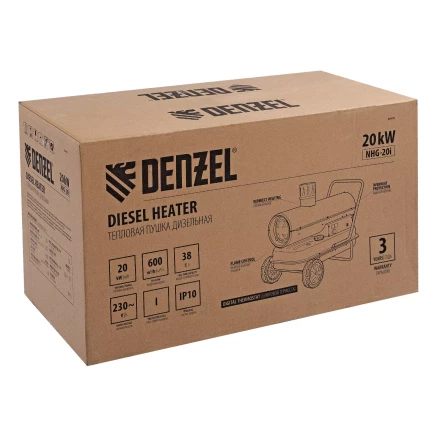 Дизельная тепловая пушка Denzel NHG-20i, 20 кВт, 600 м3/ч, непрямой нагрев, цифровой термостат купить в Нефтеюганске