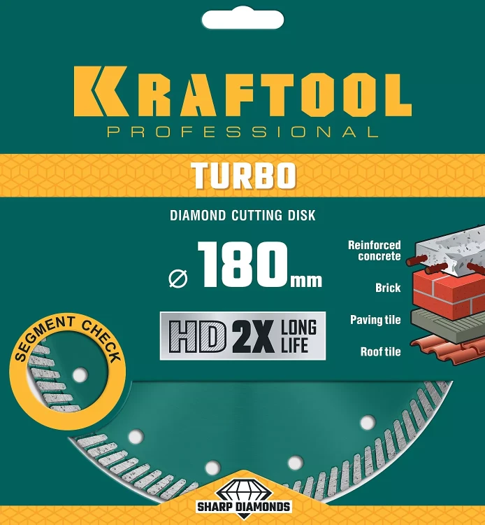 Диск алмазный отрезной для УШМ TURBO 36682-180 купить в Нефтеюганске