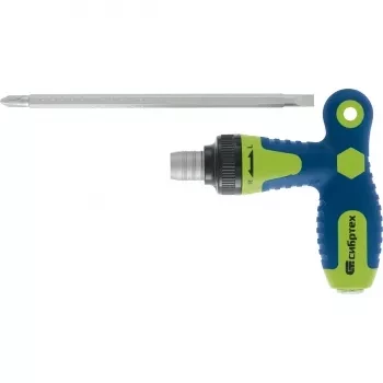 Отвертка реверсивная Т-образная комбинированная PH2/SL6, CrV Сибртех 13364 купить в Нефтеюганске