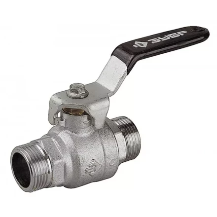 Кран шаровой ЗУБР полнопроходной &quot;папа-папа&quot;, ручка, хромиров латунь, 3/4&quot; 4-51322-C-3/4 купить в Нефтеюганске