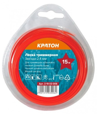 Леска триммерная Кратон Звезда-2,4мм 3 19 03 006 купить в Нефтеюганске