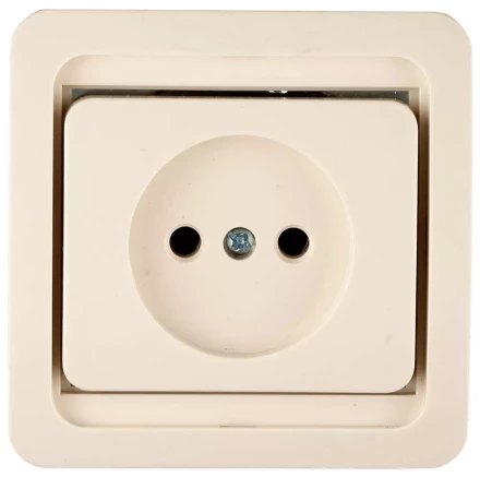 Розетка СВЕТОЗАР &quot;ГАММА&quot; одинарная, цвет бежевый, 16А/~250В SV-54100-B купить в Нефтеюганске