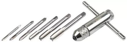 Набор ЗУБР &quot;МАСТЕР&quot; с металлореж. инструментом, метчики однопроходные М3-М10, метчикодержатель - на карточке, 7предметов 28127-H7 купить в Нефтеюганске