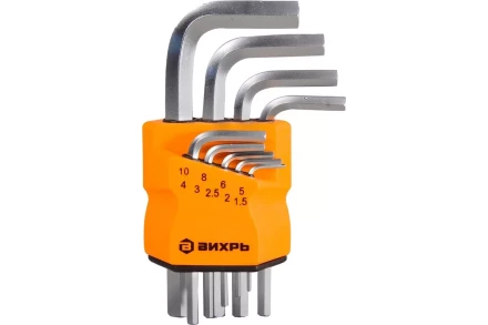 Набор ключей имбусовых Вихрь HEX, 9 шт, 1.5-10 мм 73/6/5/11 купить в Нефтеюганске