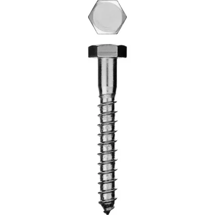 Шурупы ЗУБР с шестигранной головкой, оцинкованные, 8x50мм, 2шт 4-300456-08-050 купить в Нефтеюганске