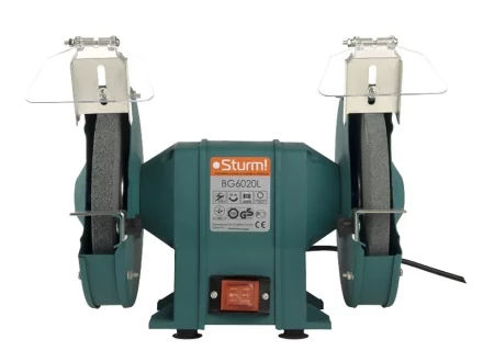 Станок точильный BG-6020 L 400Вт круг 200 х 20 х 16 мм 2950об/мин адаптер 10кг лампа STURM купить в Нефтеюганске