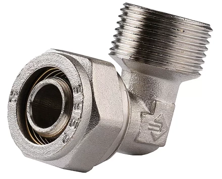 Уголок ЗУБР с наружной резьбой, цанга-штуцер,1/2&quot;х20х2,0 мм, никель 51409-20-1/2 купить в Нефтеюганске