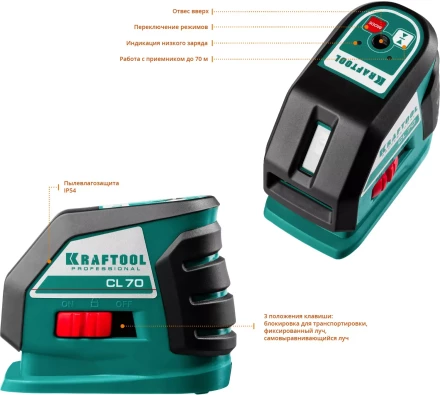 Нивелиры лазерные CL-70, 360 град, 20/70м, IP54 34660-2 купить в Нефтеюганске