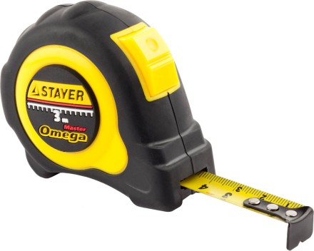 Рулетка STAYER &quot;MASTER&quot; &quot;OMEGA&quot; автостоп, обрезиненный корпус, 3мх16мм 3402-3_z01 купить в Нефтеюганске