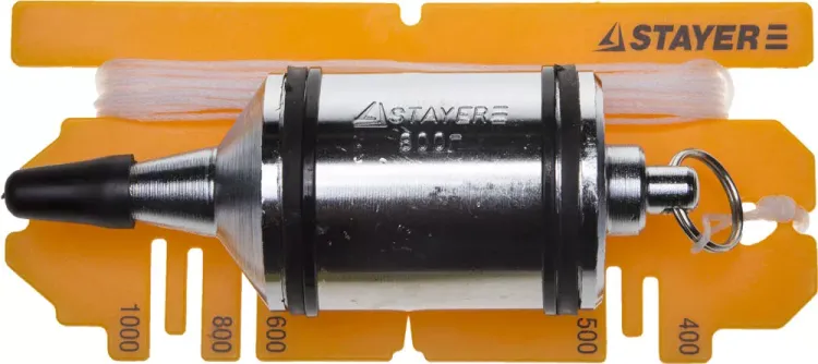 Отвес STAYER "PROFI" строительный со шнуром, с противоударными ободками, 800 г 06352-80 купить в Нефтеюганске