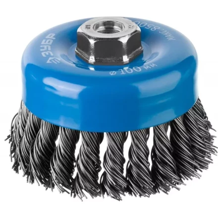 ЗУБР &quot;ПРОФЕССИОНАЛ&quot;. Щетка чашечная для УШМ, плетеные пучки стальной проволоки 0,8мм, 100ммхМ14 35277-100_z02 купить в Нефтеюганске