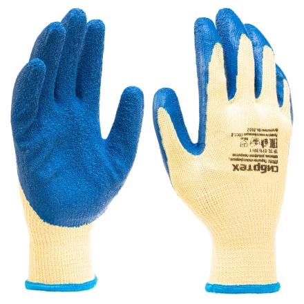 Перчатки трикотажные, полиэфирные, латексное рельефное покрытие, размер 8// Сибртех 677515 купить в Нефтеюганске