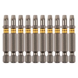 Бита TX 25х50, сталь S2, шестигранный профиль, 10 шт. Е 6,3 Denzel 11670