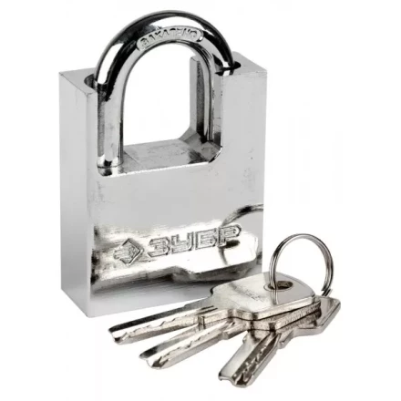 Замок ЗУБР &quot;ЭКСПЕРТ&quot; навесной, стальной корпус, закаленная дужка, с дополнительной защитой, 50мм 37223-50 купить в Нефтеюганске