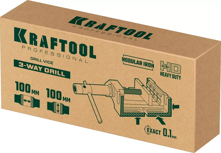 Тиски KRAFTOOL станочные трехсторонние 32716-100 купить в Нефтеюганске