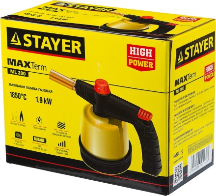 Паяльная лампа газовая STAYER &quot;MASTER&quot;, на баллон, с пьезоподжигом, регулировка пламени, 1850С 55590 купить в Нефтеюганске