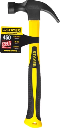 Молоток-гвоздодер &quot;Fiberglass&quot; с фиберглассовой рукояткой, 450 г, STAYER Professional 2026-450_z01 купить в Нефтеюганске