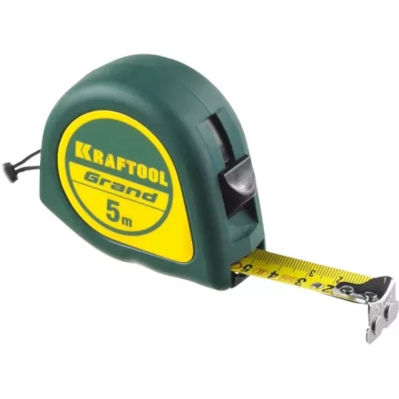 Рулетка KRAFTOOL GRAND, обрезиненный пластиковый корпус, 5м/19мм 34022-05-19 купить в Нефтеюганске