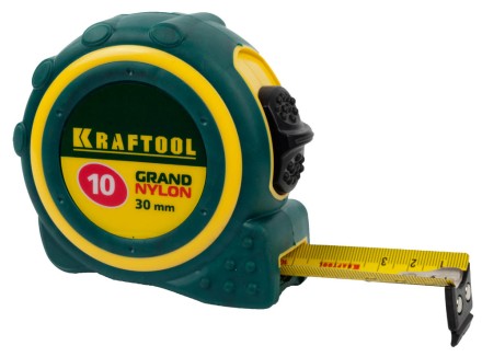 Рулетка KRAFTOOL &quot;GRAND&quot;, двухкомпонентный корпус, двусторонняя шкала, нейлоновое покрытие, 10мх30мм 3412-10_z01 купить в Нефтеюганске