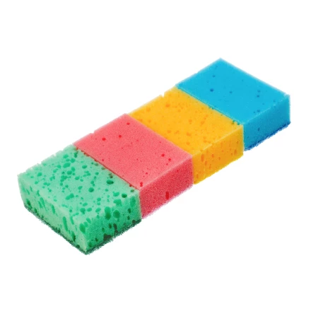 Губки для посуды Coral, 95 x 64 x 36 мм, 4 шт, Home Palisad 923585 купить в Нефтеюганске