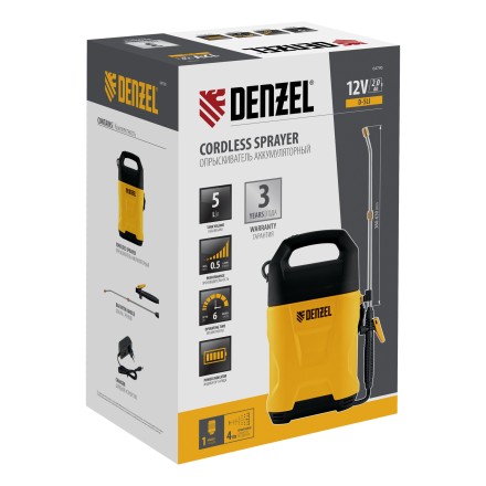 Опрыскиватель аккумуляторный Denzel D-5LI, 5 л, Li-Ion акк., 12 В, 2 Ач 64790 купить в Нефтеюганске