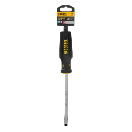 Отвертка Denzel, SL8x150 мм, S2, 3к рукоятка, 122007 купить в Нефтеюганске