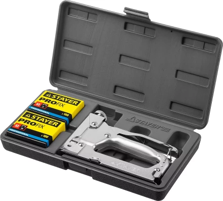 Степлер &quot;Pro 53&quot; для скоб тип 53 (4-14 мм), в кейсе, STAYER Professional 3150-H4_z01 купить в Нефтеюганске