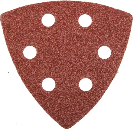 Треугольник шлифовальный универсальный STAYER &quot;MASTER&quot; на велкро основе, 6 отверстий, Р60, 93х93х93мм, 5шт 35460-060 купить в Нефтеюганске