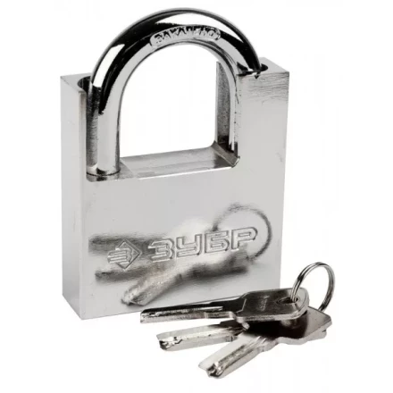 Замок ЗУБР &quot;ЭКСПЕРТ&quot; навесной, стальной корпус, закаленная дужка, с дополнительной защитой, 70мм 37223-70 купить в Нефтеюганске