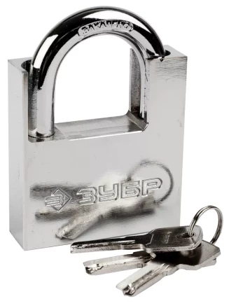 Замок ЗУБР &quot;ЭКСПЕРТ&quot; навесной, стальной корпус, закаленная дужка, с дополнительной защитой, 70мм 37223-70 купить в Нефтеюганске