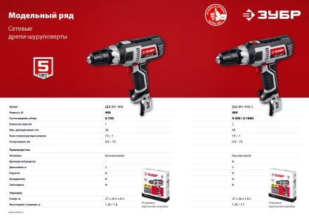 Дрель-шуруповерт сетевая ДШ-М1-400-2 серия МАСТЕР купить в Нефтеюганске