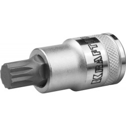 Торцовая бита-головка KRAFTOOL &quot;INDUSTRIE QUALITAT&quot;, материал S2, SPLINE, сатинированная, 1/2&quot;, M14 27911-14_z01