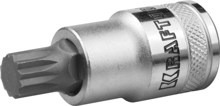 Торцовая бита-головка KRAFTOOL &quot;INDUSTRIE QUALITAT&quot;, материал S2, SPLINE, сатинированная, 1/2&quot;, M14 27911-14_z01 купить в Нефтеюганске