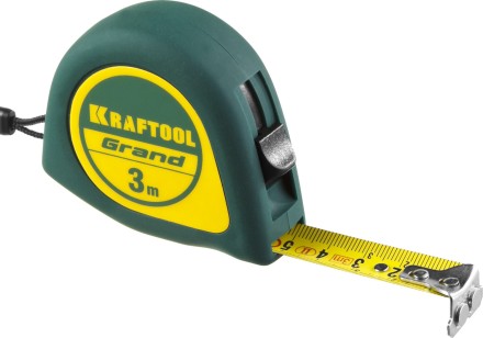 Рулетка KRAFTOOL GRAND, обрезиненный пластиковый корпус, 3м/16мм 34022-03-16 купить в Нефтеюганске
