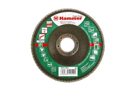 Круг Лепестковый Торцевой (КЛТ) HAMMER КЛТ 1 Ф125х22 Р100 213-004 купить в Нефтеюганске