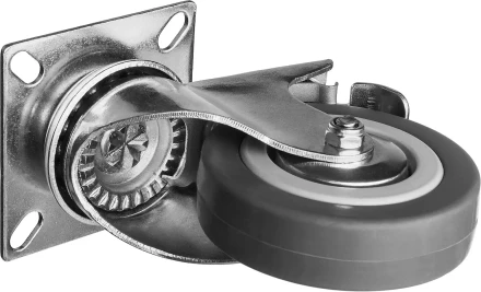 ЗУБР d 75 мм, г/п 50 кг, резина/полипропилен, поворотное колесо c тормозом (30956-75-B) купить в Нефтеюганске