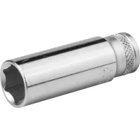 Торцовая головка KRAFTOOL "INDUSTRIE QUALITAT", удлиненная, Cr-V, FLANK, хромосатинированная, 1/4", 12 мм 27817-12_z01