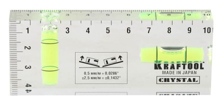Уровень KRAFTOOL &quot;PRO&quot; &quot;CRYSTAL&quot; 2 ампулы, 40х100мм 1-34865-040 купить в Нефтеюганске