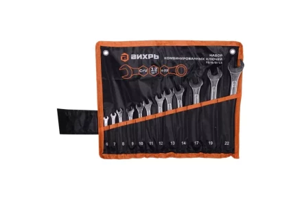Набор комбинированных ключей Вихрь 12 шт. 6 - 22, в чехле 73/6/5/13 купить в Нефтеюганске
