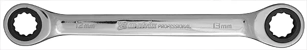 Ключ накидной трещоточный 16х17мм CrV зеркальный хром MATRIX PROFESSIONAL 14505 купить в Нефтеюганске