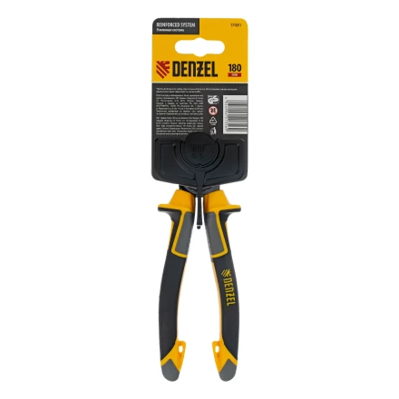 Плоскогубцы комбинированные 180 мм Denzel 17081, трехкомпонентные рукоятки купить в Нефтеюганске