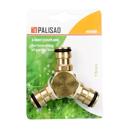 Тройник для разветвления или соединения, штуцерный, латунный Palisad 665688 купить в Нефтеюганске