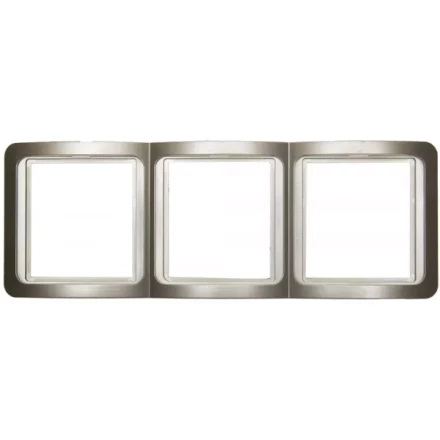 Панель СВЕТОЗАР &quot;ГАММА&quot; накладная, вертикальная, цвет золотой металлик, 3 гнезда SV-54149-GM купить в Нефтеюганске