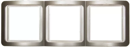 Панель СВЕТОЗАР &quot;ГАММА&quot; накладная, вертикальная, цвет золотой металлик, 3 гнезда SV-54149-GM купить в Нефтеюганске