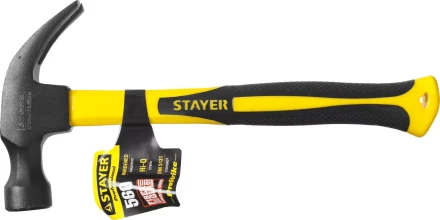 Молоток-гвоздодер &quot;Fiberglass&quot; с фиберглассовой рукояткой, 560 г, STAYER Professional 2026-560_z01 купить в Нефтеюганске