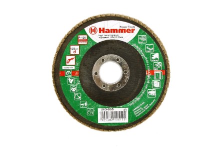 Круг Лепестковый Торцевой (КЛТ) HAMMER КЛТ 1 Ф125х22 Р120 213-005 купить в Нефтеюганске