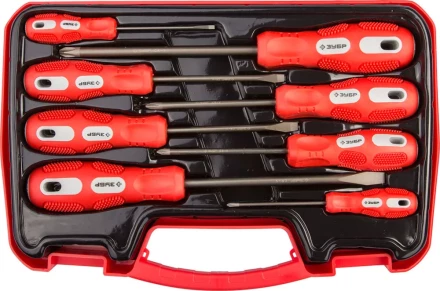 Набор отверток ЗУБР &quot;МАСТЕР&quot;, хром-ванадиевая сталь, эргономичная двухкомпонентная рукоятка, 8шт 25235-H8 купить в Нефтеюганске