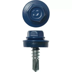 Саморезы ЗУБР &quot;ПРОФЕССИОНАЛ&quot; окраш., RAL 5005 синий насыщен., для крепл. кров. матер. к металл. констр., 5.5x19мм, 500шт 4-300315-55-019-5005