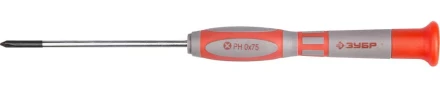 Отвертка ЗУБР &quot;МАСТЕР&quot; для точных работ, Cr-V, PH №0х75мм 25632-0-075 купить в Нефтеюганске